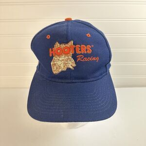 Vintage Hooters Racing Blue Wool Blend Snapback Hat Nascar #19 Loy Allen Jr Cap